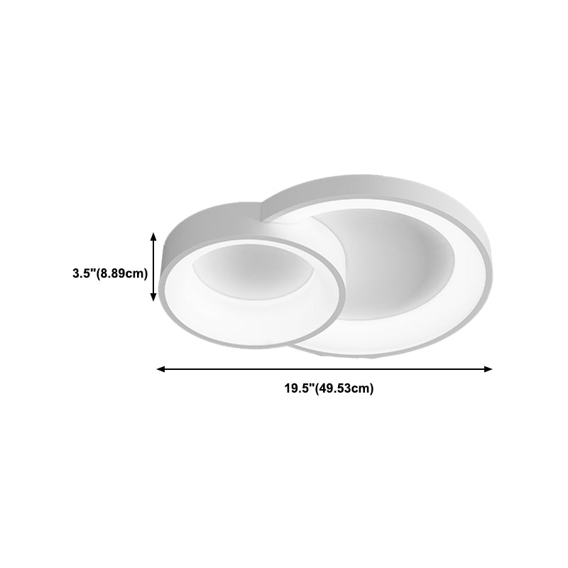 Modern Metal Flush Mount Circle Shape LED Ceiling Light with Acrylic Shade for Living Room