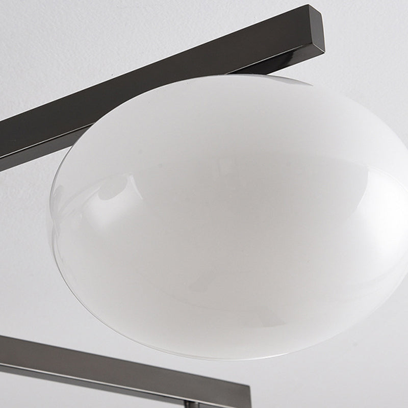 Modern Ceiling Lighting White Glass Semi Flush Mount for Living Room