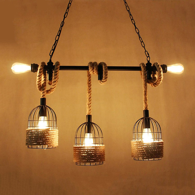 Industrial Style Cage Island Pendants Metal Pendant Lights for Dining Room