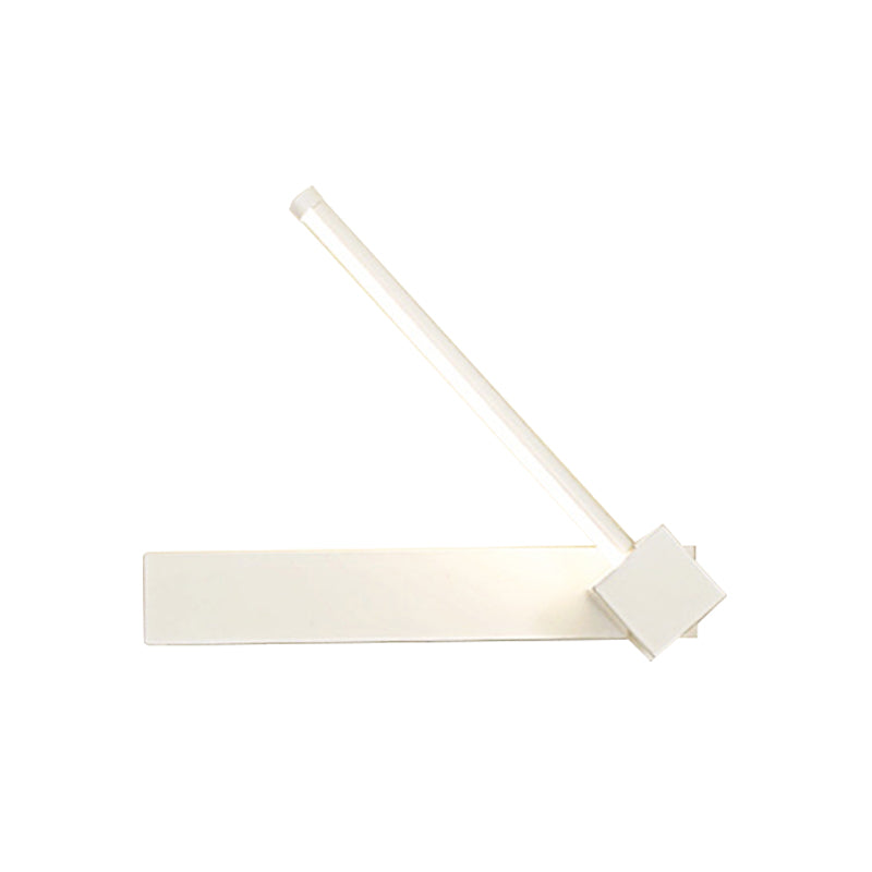Modern LED Sconce Light Fixture White/Black Finish Rectangle and Linear Rotatable Wall Lamp with Acrylic Shade, White/Warm Light