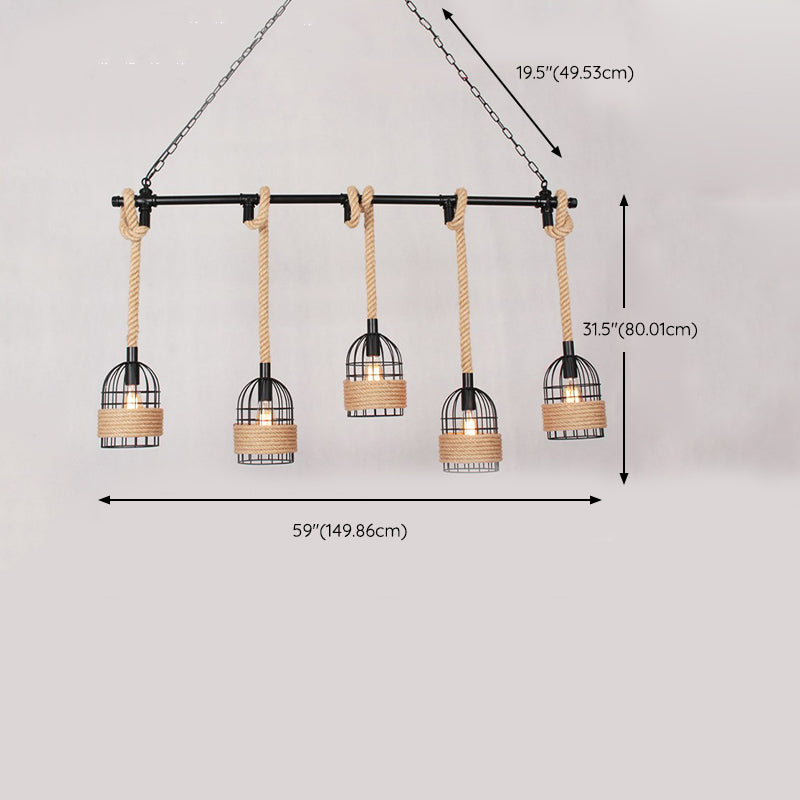 Industrial Style Cage Island Pendants Metal Pendant Lights for Dining Room