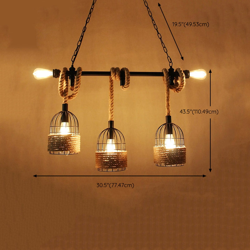 Industrial Style Cage Island Pendants Metal Pendant Lights for Dining Room
