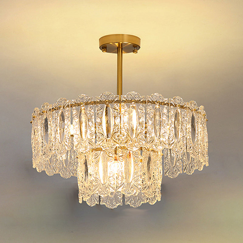 Modern Style Island Pendants Glass Pendant Lights in Gold for Living Room
