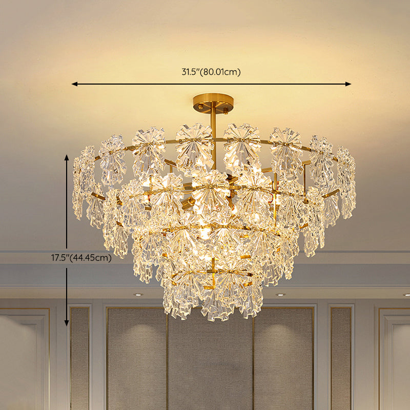 Glass Island Pendants Modern Style Pendant Lights in Gold for Living Room