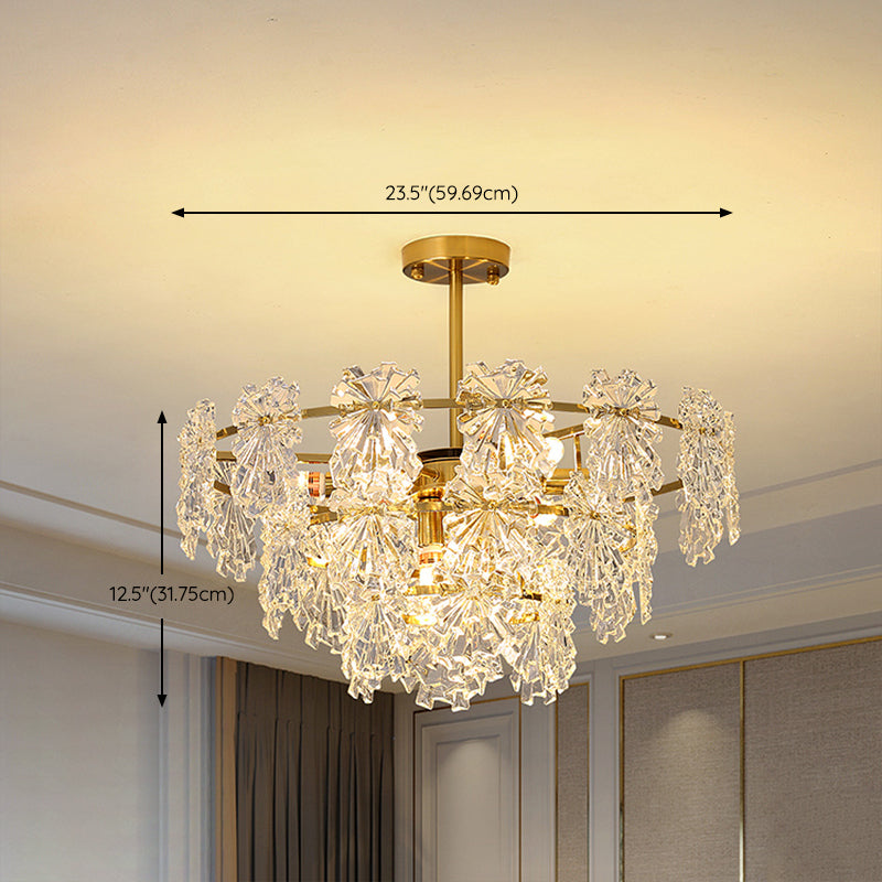 Glass Island Pendants Modern Style Pendant Lights in Gold for Living Room