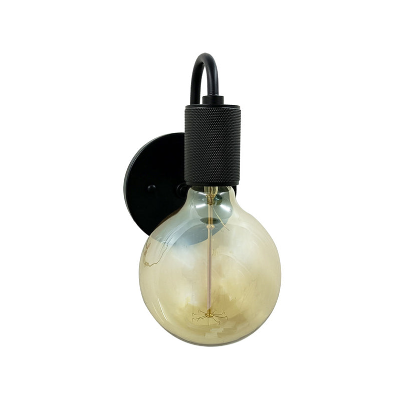 1 Light Wall Mount Light Fixture Industrial Wall Mounted Lighting in Black Fixture