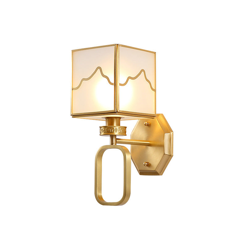 1 Light Unique Shape Wall Mount Light Fixture Modern Wall Mounted Lighting in Gold