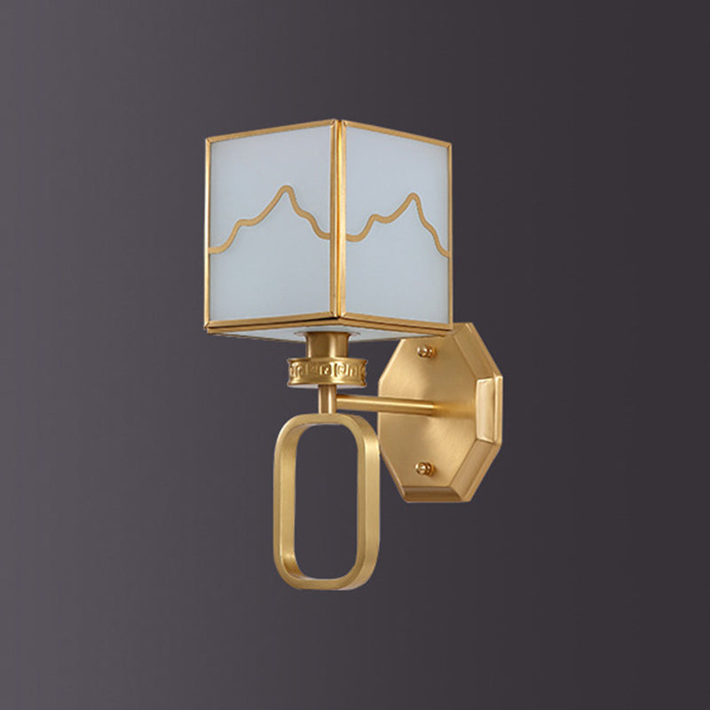 1 Light Unique Shape Wall Mount Light Fixture Modern Wall Mounted Lighting in Gold