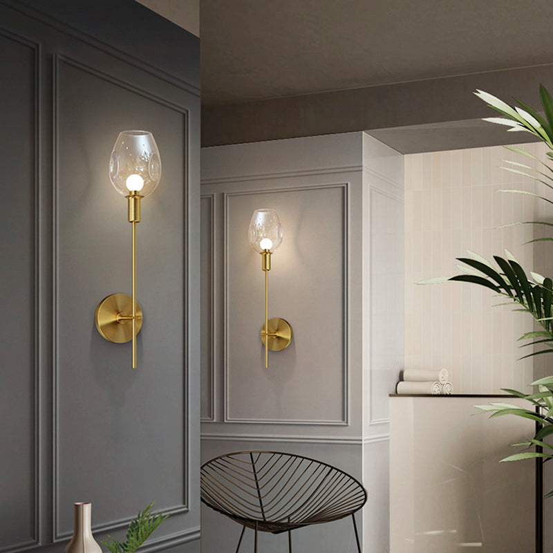 1 Light Unique Shape Wall Mount Light Fixture Modern Wall Mounted Lighting in Gold Fixture