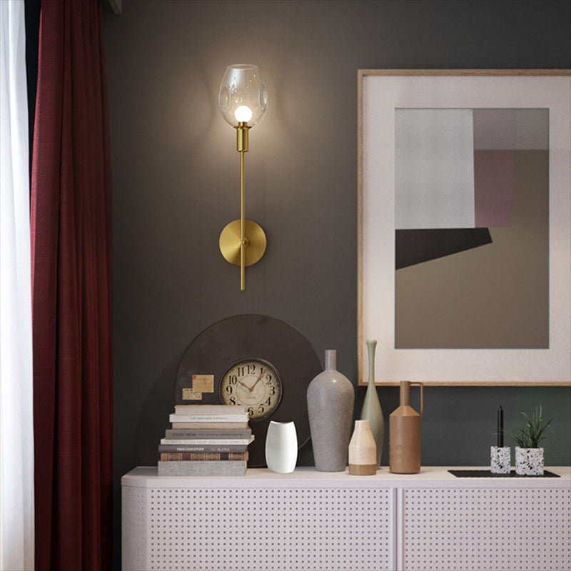 1 Light Unique Shape Wall Mount Light Fixture Modern Wall Mounted Lighting in Gold Fixture