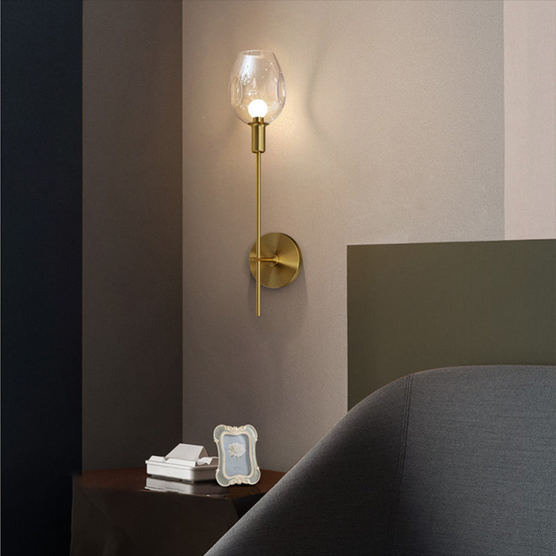 1 Light Unique Shape Wall Mount Light Fixture Modern Wall Mounted Lighting in Gold Fixture