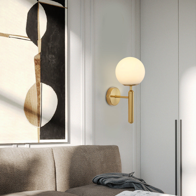 Sphere Shape Glass Sconce Light Modern Style Wall Lamp for Dining Room