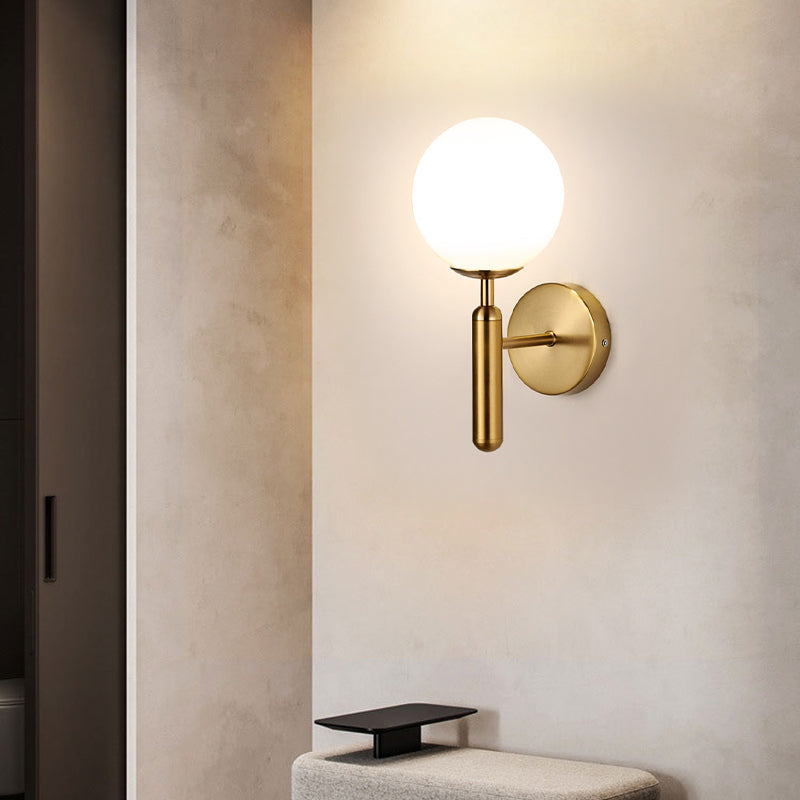 Sphere Shape Glass Sconce Light Modern Style Wall Lamp for Dining Room