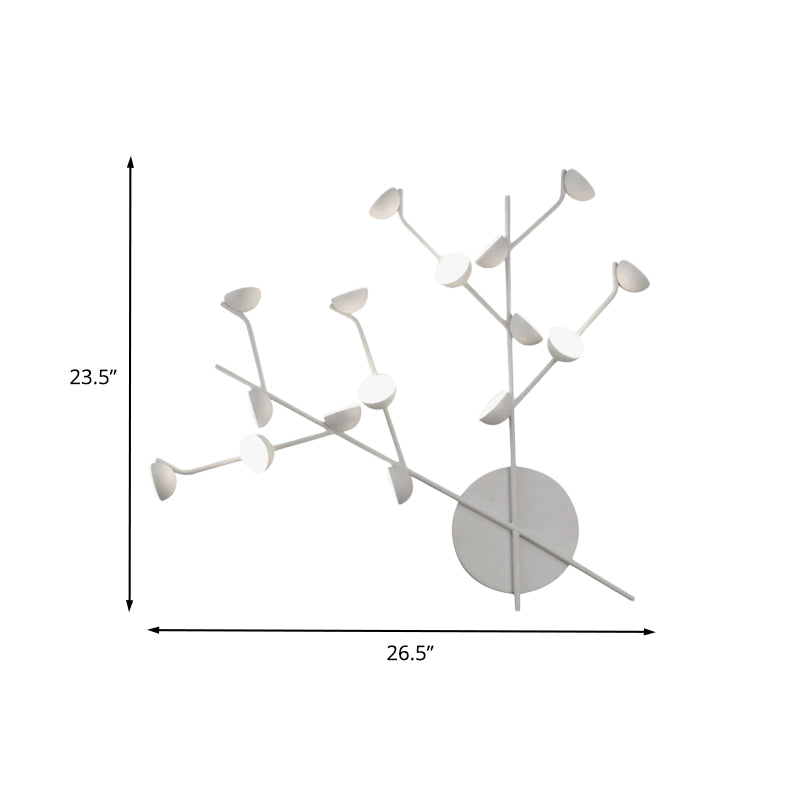 Branch Metal Wall Light Sconce Modernist 16 Bulbs White Finish LED Wall Mounted Lamp