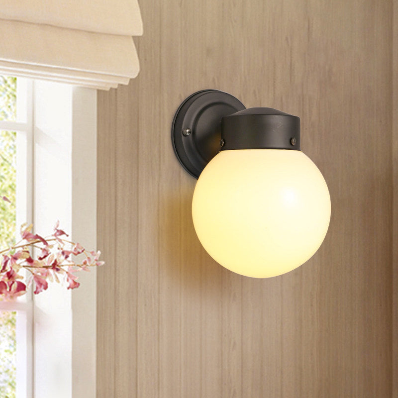 Globe Wandleuchte Vintage 1 Light Mini Wandleuchten mit weißem/klarem Glasschatten für Badezimmer