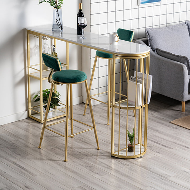 Glam Pub Table Specialty Bar Height Bar Table with Double Pedestal for Indoor