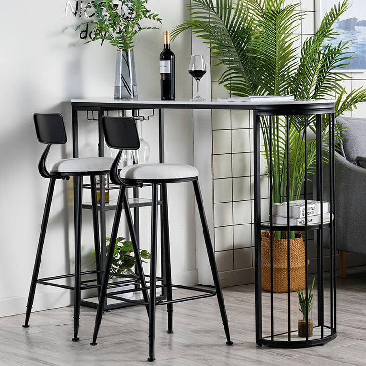 Glam Pub Table Specialty Bar Height Bar Table with Double Pedestal for Indoor