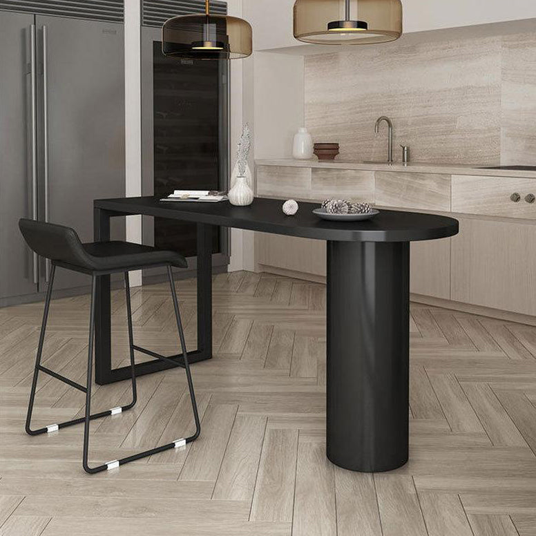 Industrial Double Pedestal Bar Table Free From Wood Bar Table for Living Room