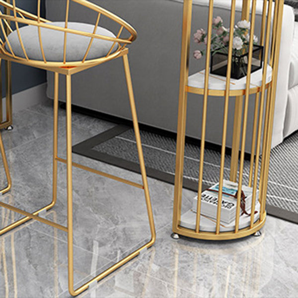 Double Pedestal Pub Table Glam Specialty Bar Table for Indoor and Breakroom