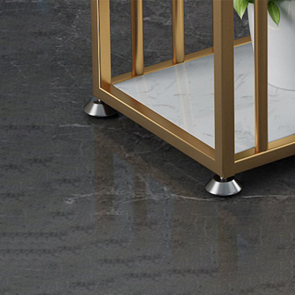 Rectangle Marble Top Bar Dining Table Metal Double Pedestal Bar Table