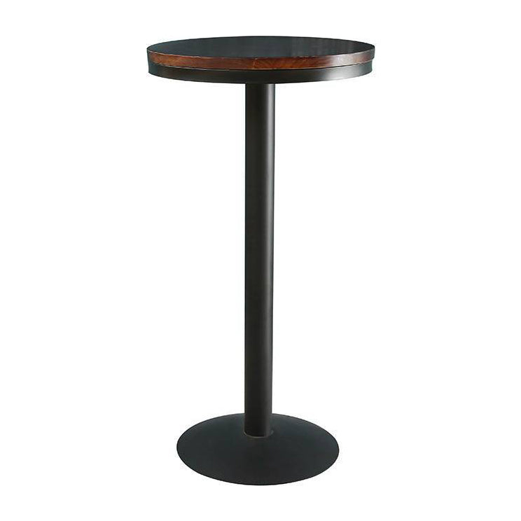 Solid Wood Pub Table Bar Height Industrial Round Bar Table for Indoor