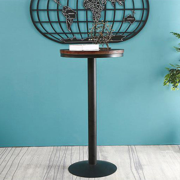 Solid Wood Pub Table Bar Height Industrial Round Bar Table for Indoor
