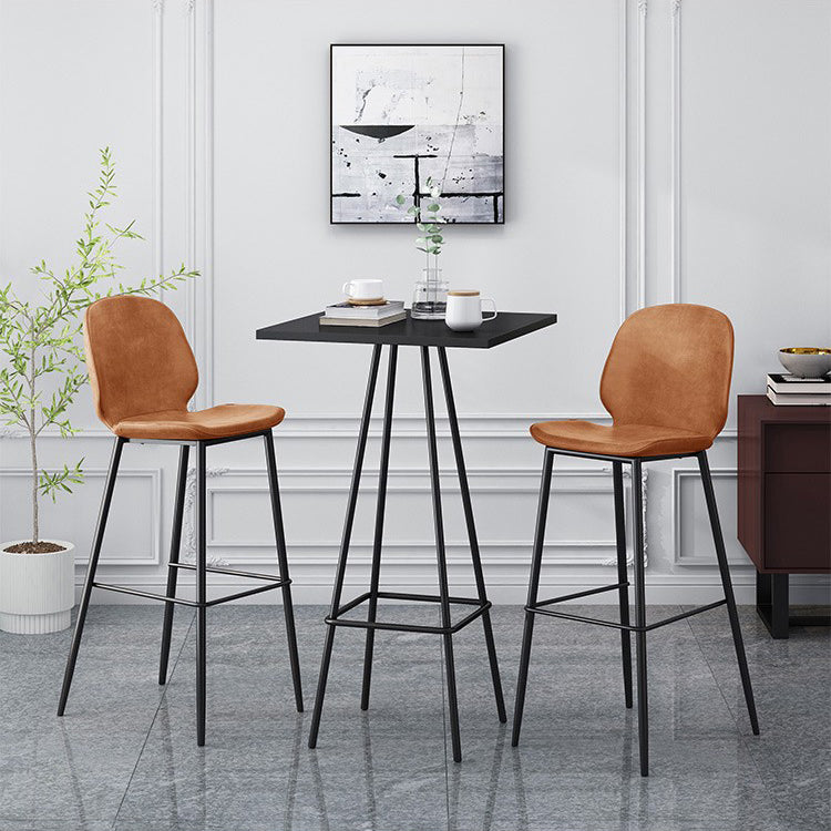 Modern Bar Table Square Metal Dining Table - 23.6" W x 23.6" L x 41.3" H