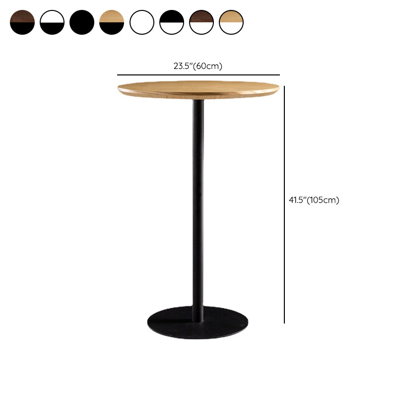 Solid Wood Pub Table 41-inch Bar Height Industrial Round Bar Table for Indoor
