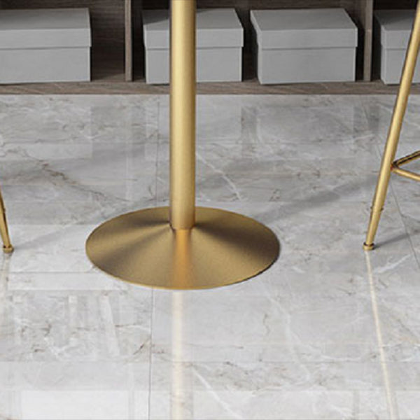 Glam Pedestal Pub Table Artificial Marble Bar Height Cocktail Table