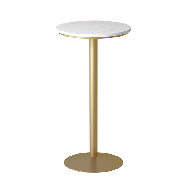 Glam Pedestal Pub Table Artificial Marble Bar Height Cocktail Table