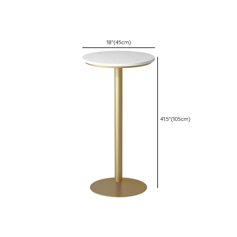 Glam Pedestal Pub Table Artificial Marble Bar Height Cocktail Table