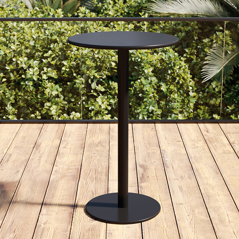 Modern Metal Bar Table Round Dining Table - 23.6" L x 23.6" W x 41.3" H