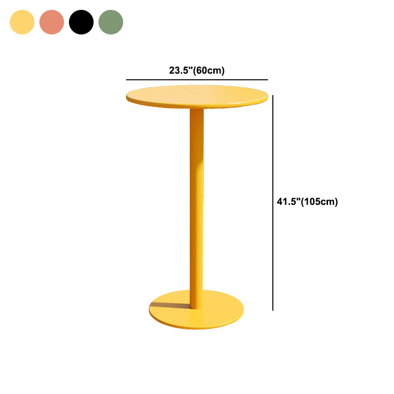 Modern Metal Bar Table Round Dining Table - 23.6" L x 23.6" W x 41.3" H