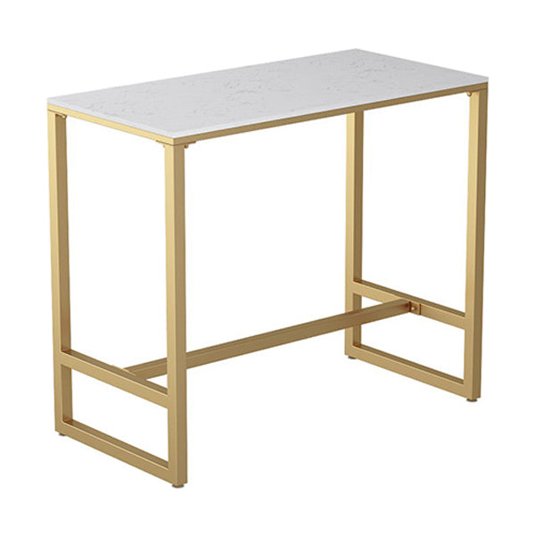 Modern Bar Table Gold and Metal Base Bar Table for Kitchen Living Room Coffee Room