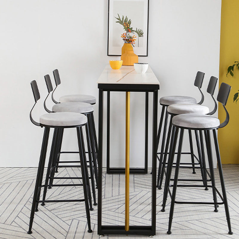 1/2/4/7 Pieces Modern Rectangular Pub Table Set Sintered Stone Top Bistro Table Set