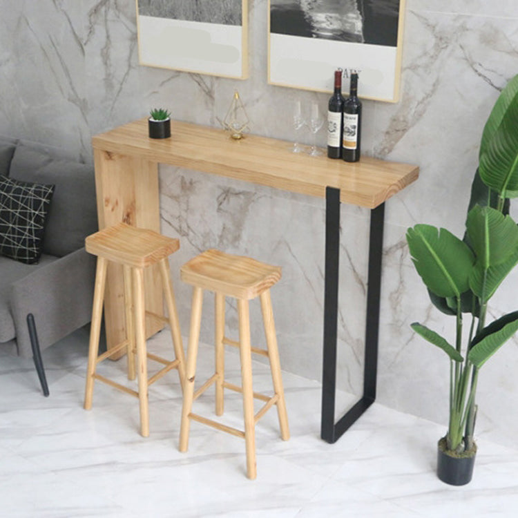 Modern Bar Table Set 1/2/3 Pieces Wooden Bar Table with High Wood Stools