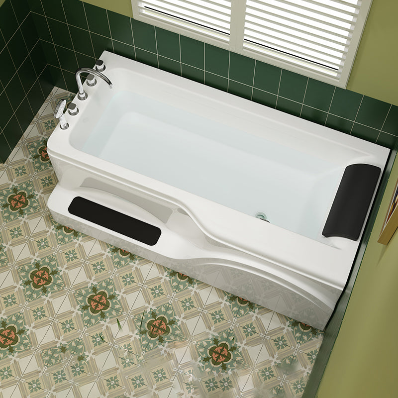 Rectangular Alcove Bathtub Acrylic Home Bath Tub in White for Bathroom