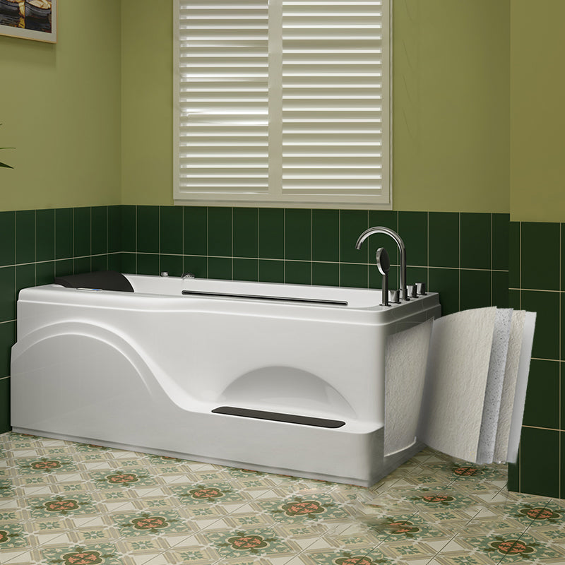 Rectangular Alcove Bathtub Acrylic Home Bath Tub in White for Bathroom