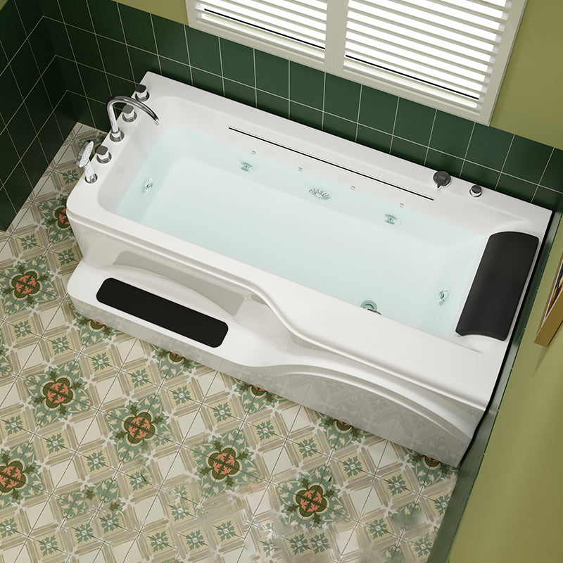 Rectangular Alcove Bathtub Acrylic Home Bath Tub in White for Bathroom