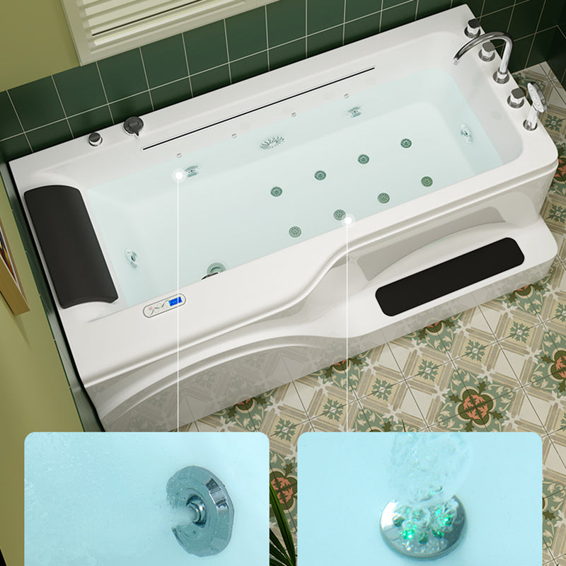 Rectangular Alcove Bathtub Acrylic Home Bath Tub in White for Bathroom