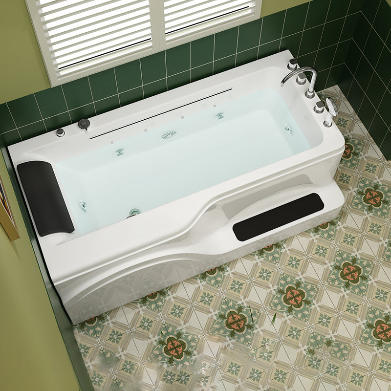 Rectangular Alcove Bathtub Acrylic Home Bath Tub in White for Bathroom