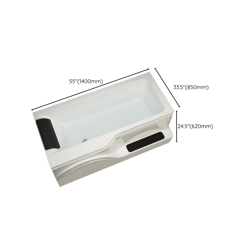 Rectangular Alcove Bathtub Acrylic Home Bath Tub in White for Bathroom