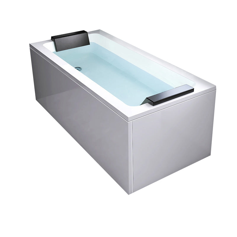 Modern Soaking Freestanding Bathtub White Acrylic  Rectangular Bath Tub