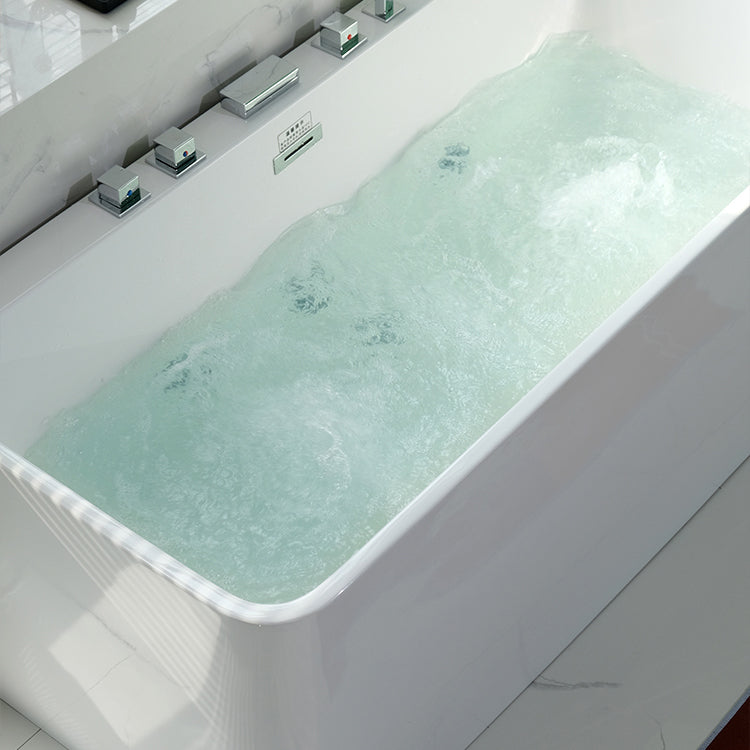 Rectangular Soaking Acrylic Bathtub Contemporary Bath Tub with Drain and Overflow Trim