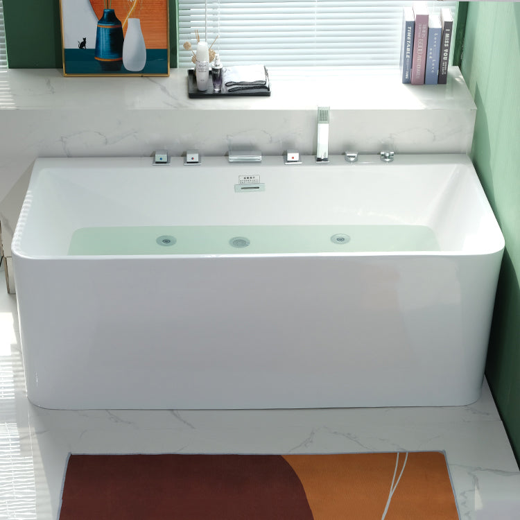 Rectangular Soaking Acrylic Bathtub Contemporary Bath Tub with Drain and Overflow Trim