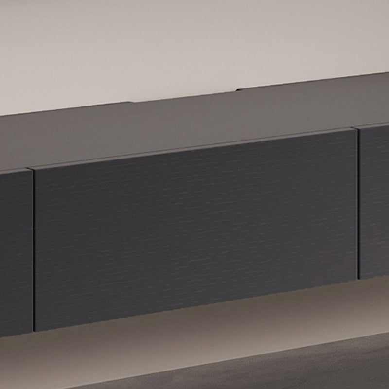 Modern Wall-mounted TV Media Stand 16" W Wood Black TV Stand with Drawers