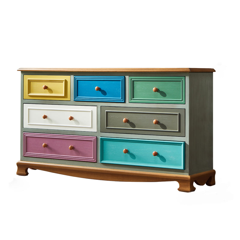 Coastal Storage Chest Dresser Solid Wood Dresser with 7/8/10/12 Drawers
