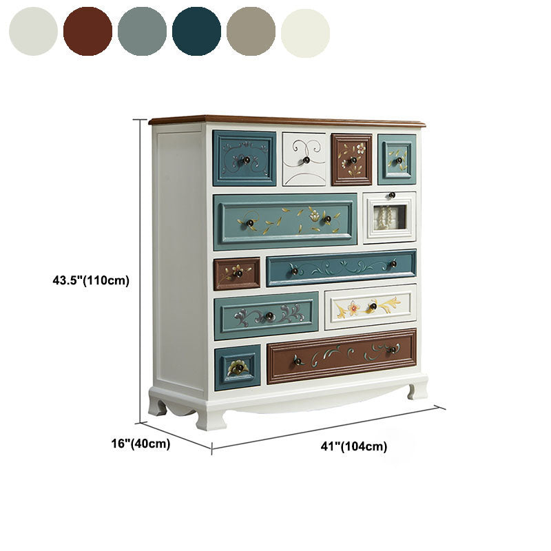 Coastal Storage Chest Dresser Solid Wood Dresser with 7/8/10/12 Drawers