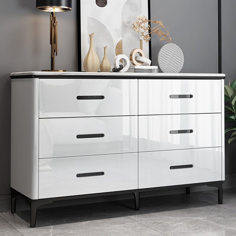 Glam Stone Storage Chest Bedroom White 16" Wide Chest with Drawers