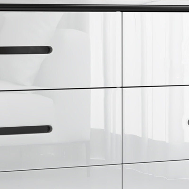 Glam Stone Storage Chest Bedroom White 16" Wide Chest with Drawers